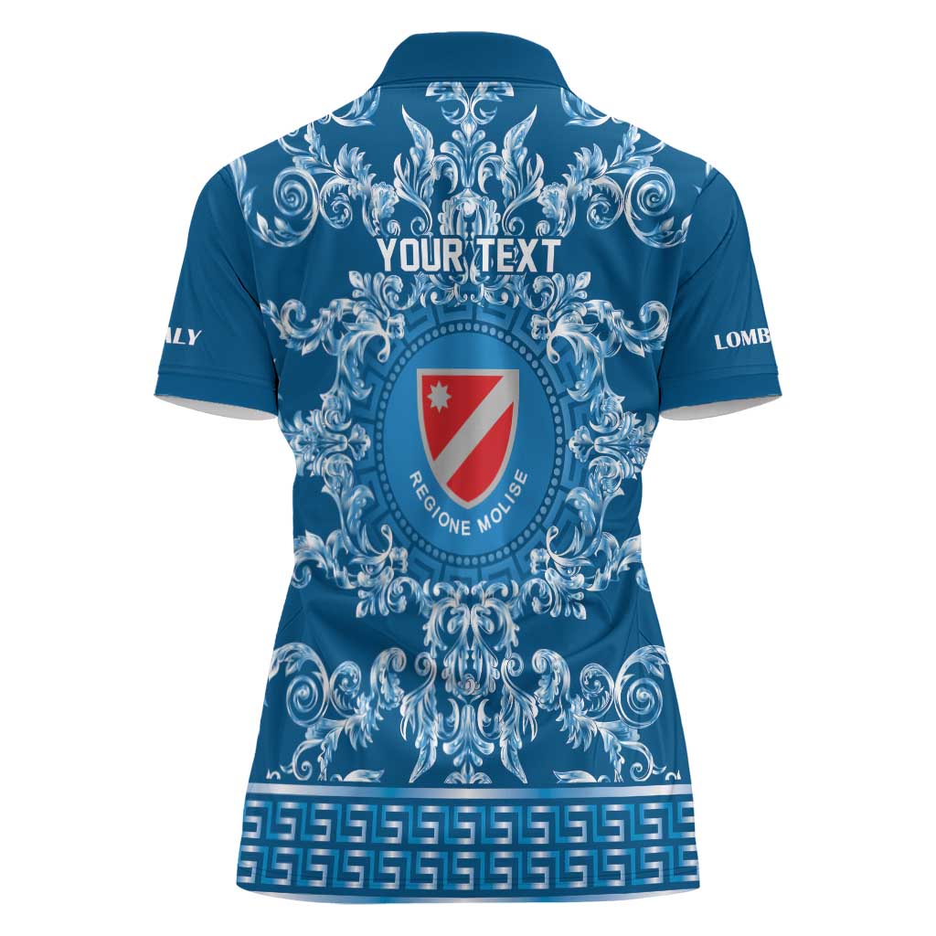 Personalized Italy Molise Women Polo Shirt Baroque Motif