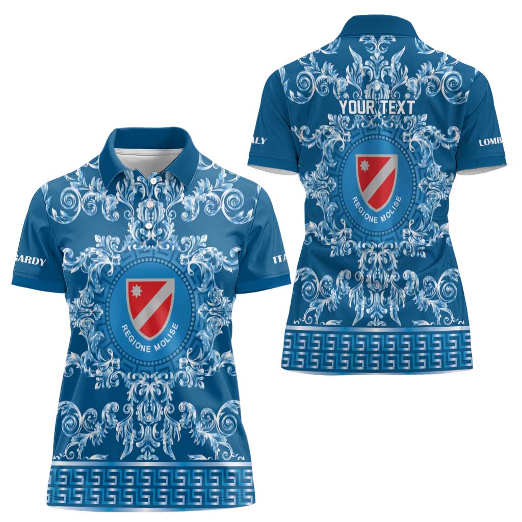 Personalized Italy Molise Women Polo Shirt Baroque Motif