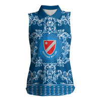 Personalized Italy Molise Women Sleeveless Polo Shirt Baroque Motif