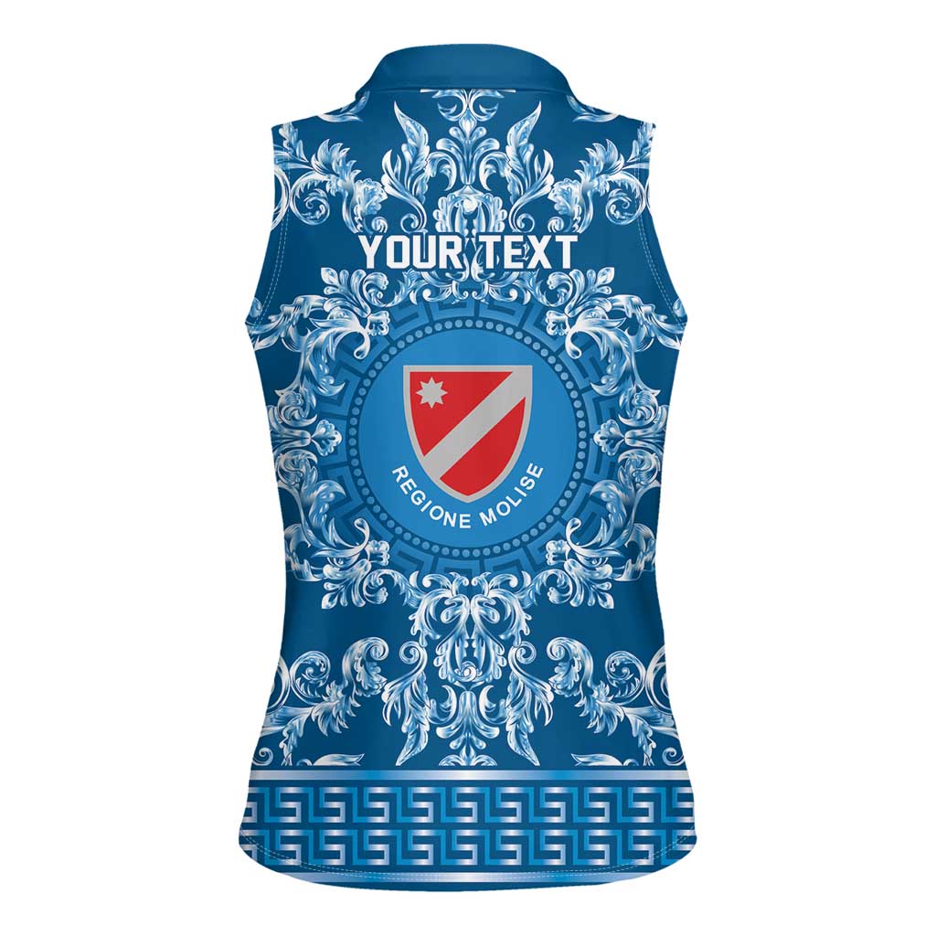 Personalized Italy Molise Women Sleeveless Polo Shirt Baroque Motif