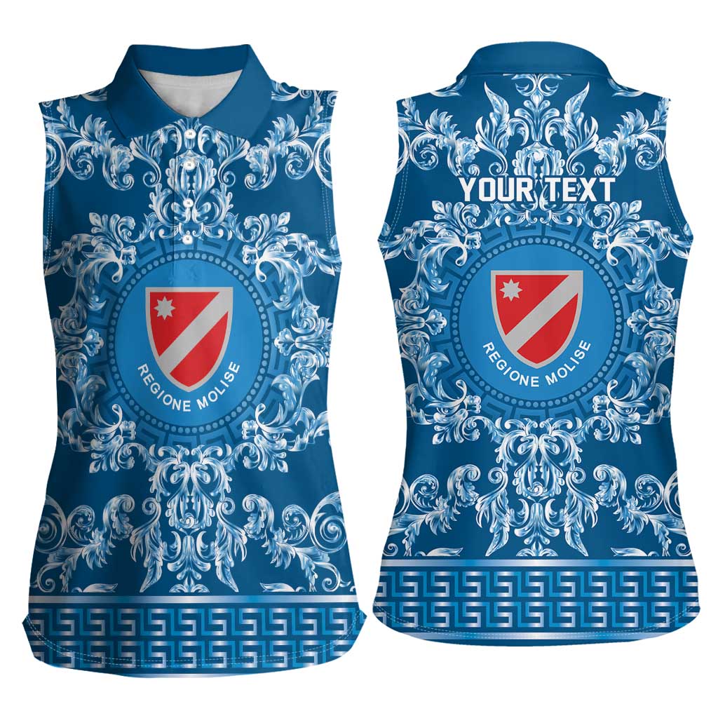 Personalized Italy Molise Women Sleeveless Polo Shirt Baroque Motif