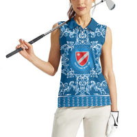 Personalized Italy Molise Women Sleeveless Polo Shirt Baroque Motif