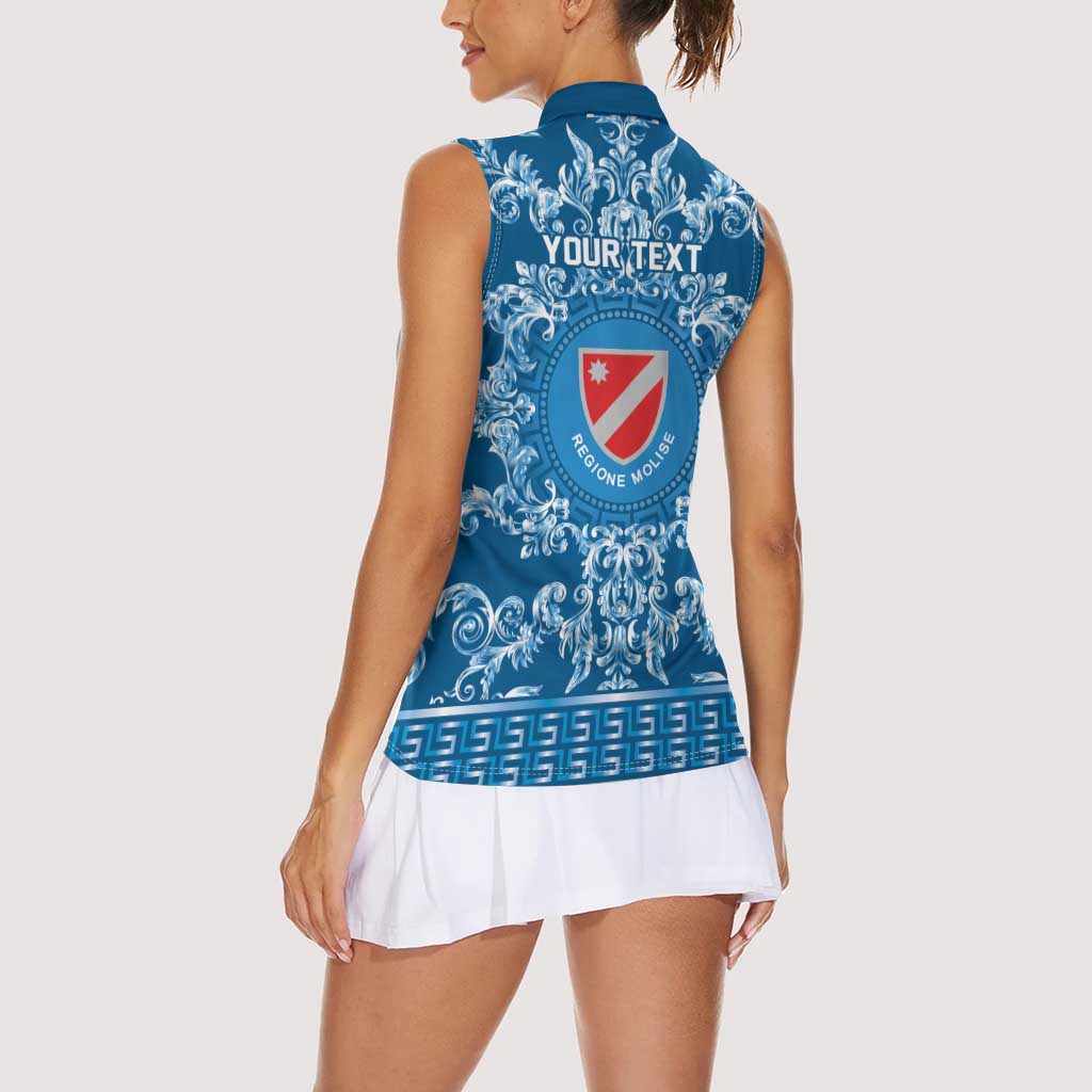 Personalized Italy Molise Women Sleeveless Polo Shirt Baroque Motif
