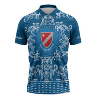 Personalized Italy Molise Zipper Polo Shirt Baroque Motif