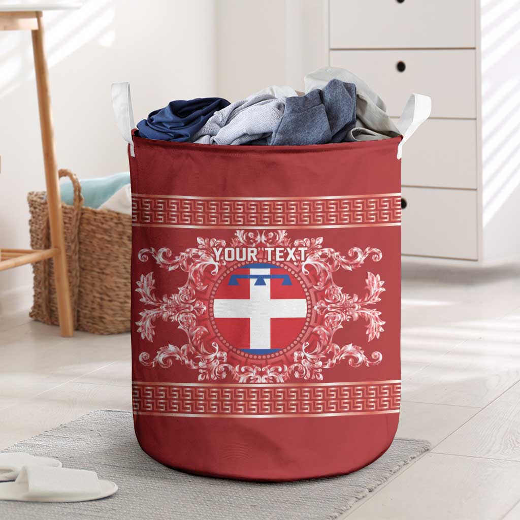 Personalized Italy Piedmont Laundry Basket Baroque Motif