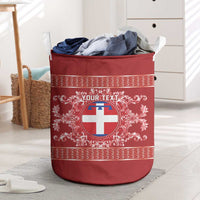 Personalized Italy Piedmont Laundry Basket Baroque Motif