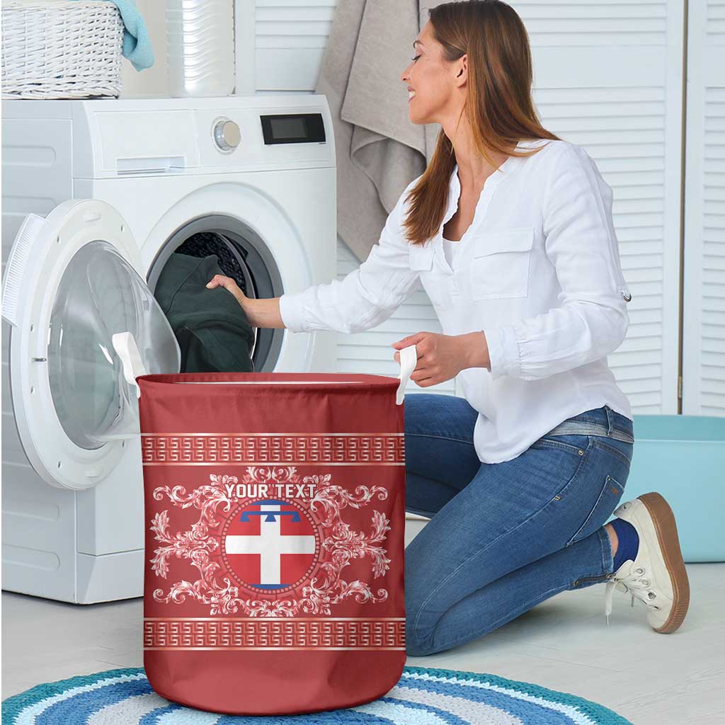 Personalized Italy Piedmont Laundry Basket Baroque Motif