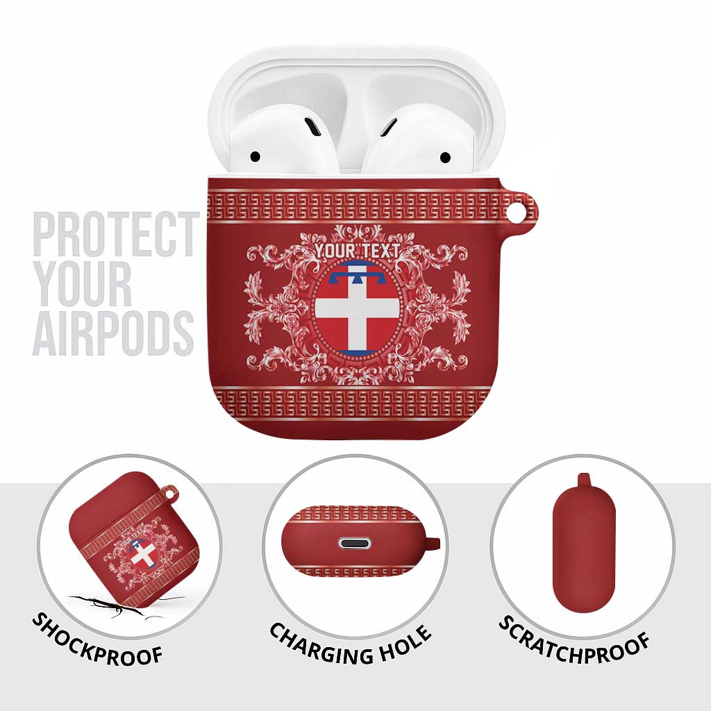 Personalized Italy Piedmont AirPods Case Baroque Motif