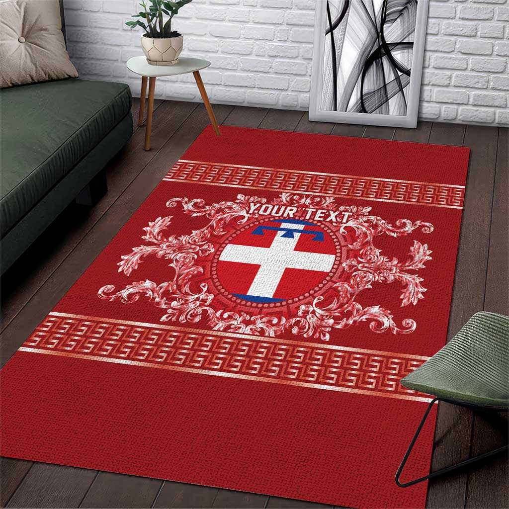 Personalized Italy Piedmont Area Rug Baroque Motif