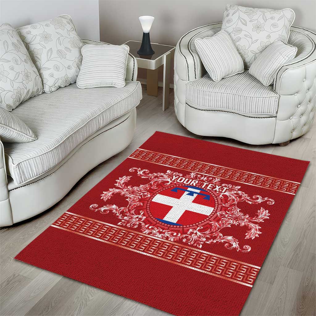 Personalized Italy Piedmont Area Rug Baroque Motif