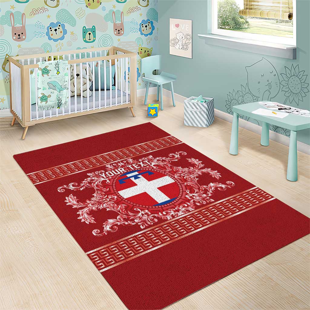 Personalized Italy Piedmont Area Rug Baroque Motif