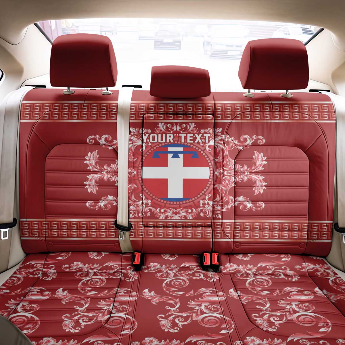 Personalized Italy Piedmont Back Car Seat Cover Baroque Motif