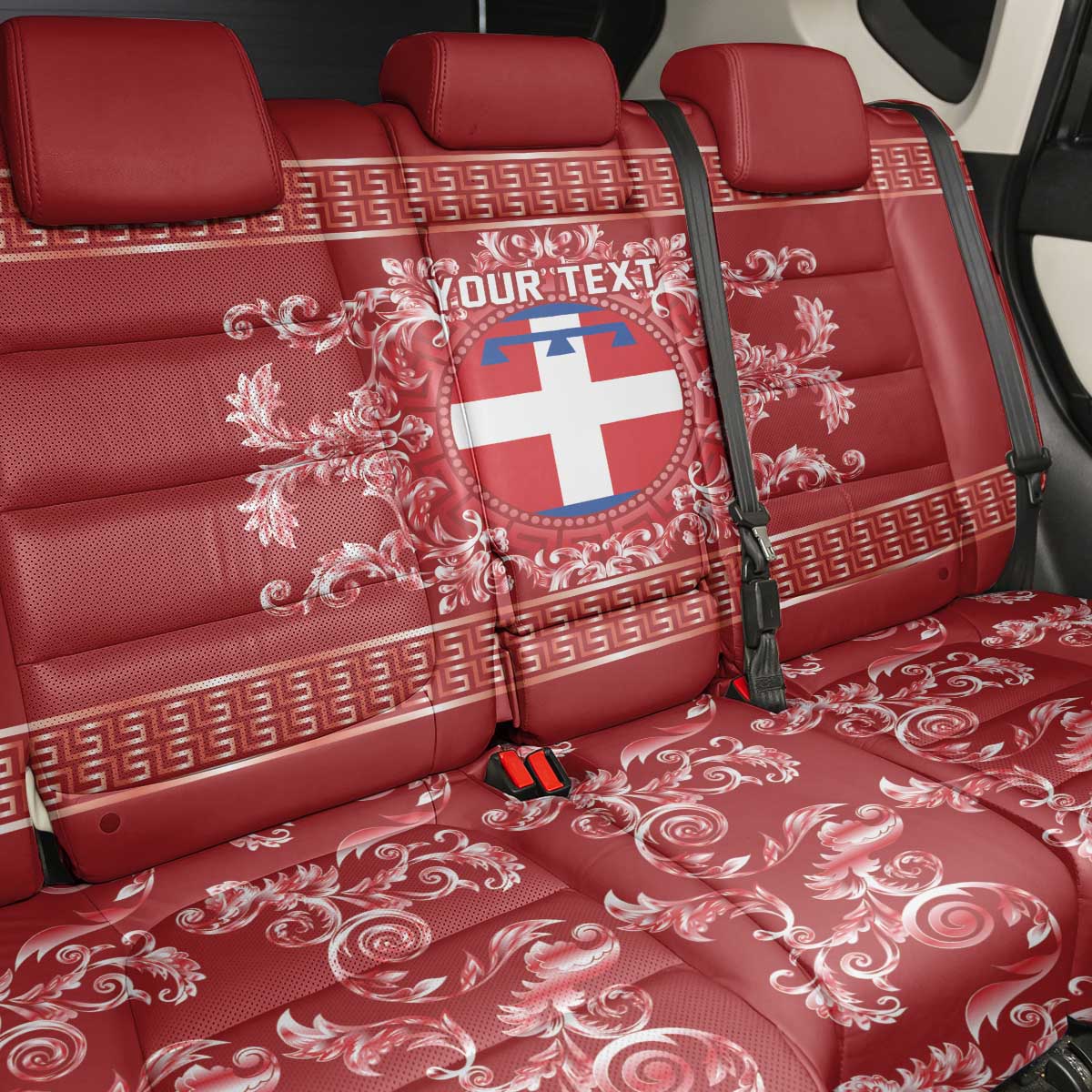 Personalized Italy Piedmont Back Car Seat Cover Baroque Motif
