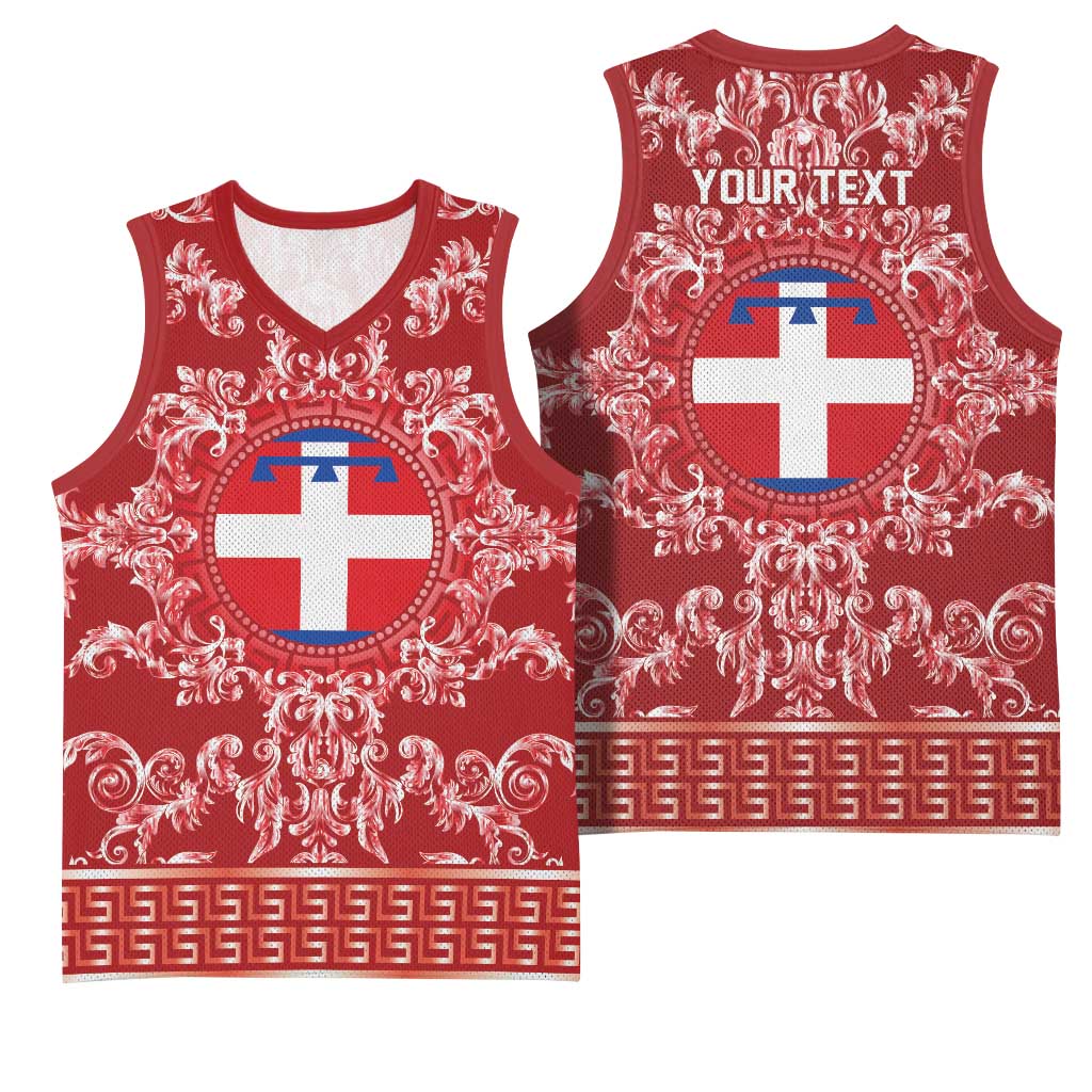 Personalized Italy Piedmont Basketball Jersey Baroque Motif