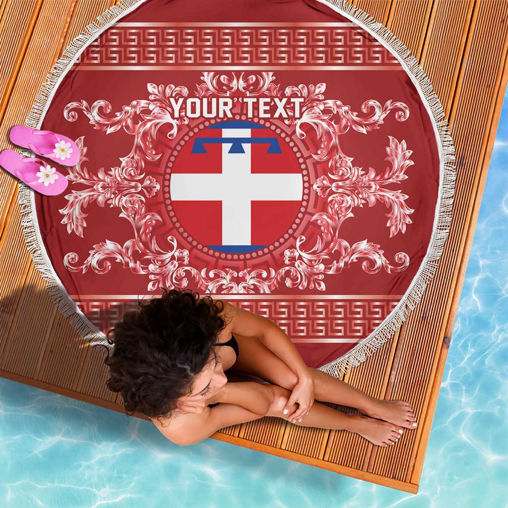 Personalized Italy Piedmont Beach Blanket Baroque Motif
