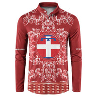 Personalized Italy Piedmont Button Sweatshirt Baroque Motif