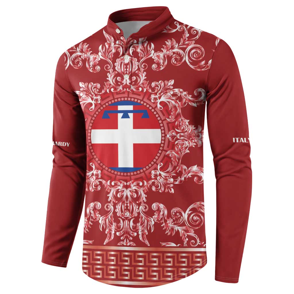 Personalized Italy Piedmont Button Sweatshirt Baroque Motif