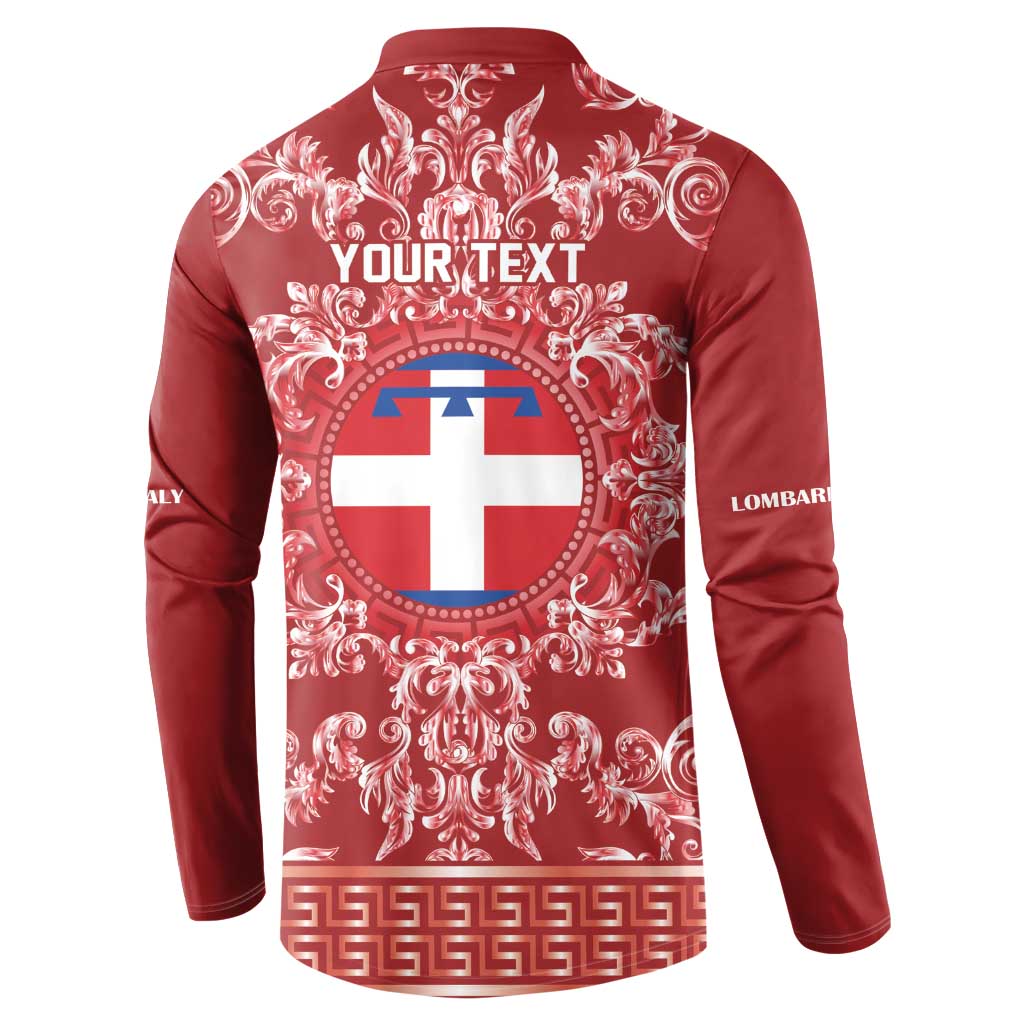 Personalized Italy Piedmont Button Sweatshirt Baroque Motif