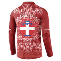 Personalized Italy Piedmont Button Sweatshirt Baroque Motif