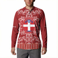 Personalized Italy Piedmont Button Sweatshirt Baroque Motif