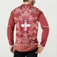 Personalized Italy Piedmont Button Sweatshirt Baroque Motif