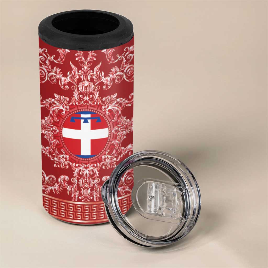 Personalized Italy Piedmont 4 in 1 Can Cooler Tumbler Baroque Motif