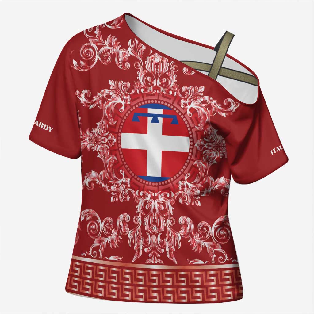 Personalized Italy Piedmont Cross Shoulder Shirt Baroque Motif