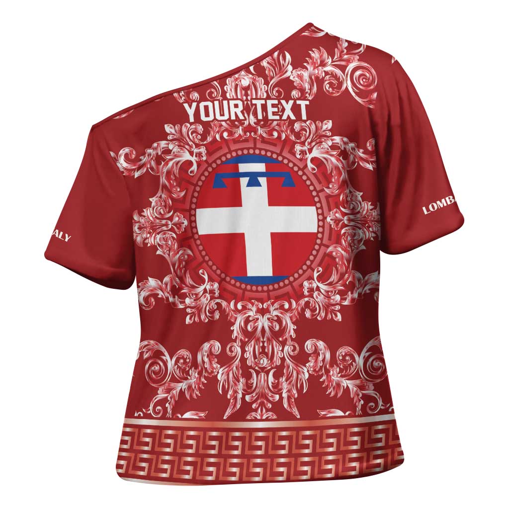 Personalized Italy Piedmont Cross Shoulder Shirt Baroque Motif