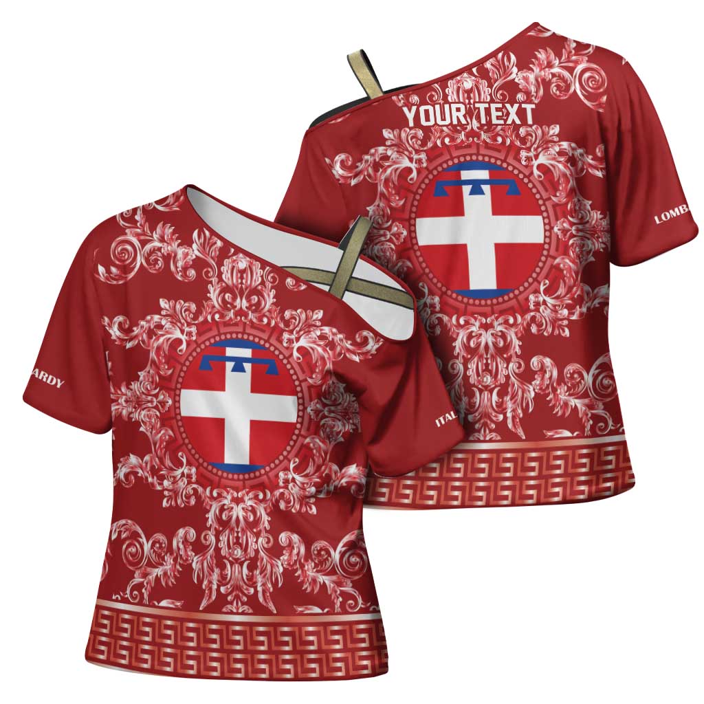 Personalized Italy Piedmont Cross Shoulder Shirt Baroque Motif
