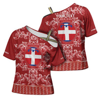 Personalized Italy Piedmont Cross Shoulder Shirt Baroque Motif