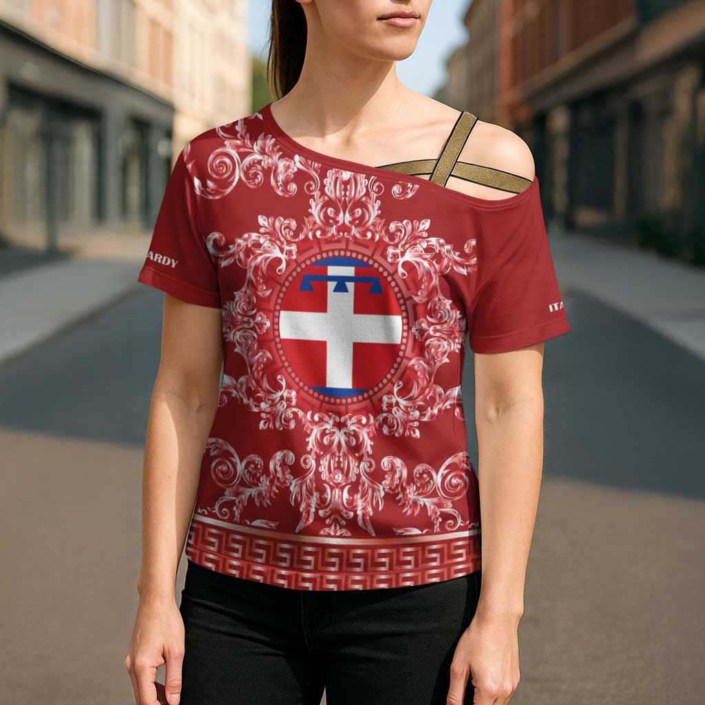 Personalized Italy Piedmont Cross Shoulder Shirt Baroque Motif