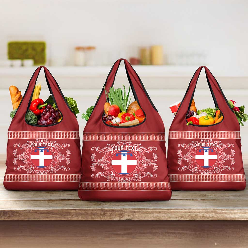 Personalized Italy Piedmont Grocery Bag Baroque Motif