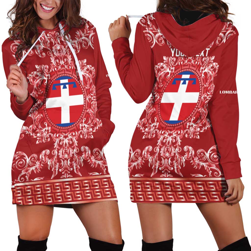 Personalized Italy Piedmont Hoodie Dress Baroque Motif