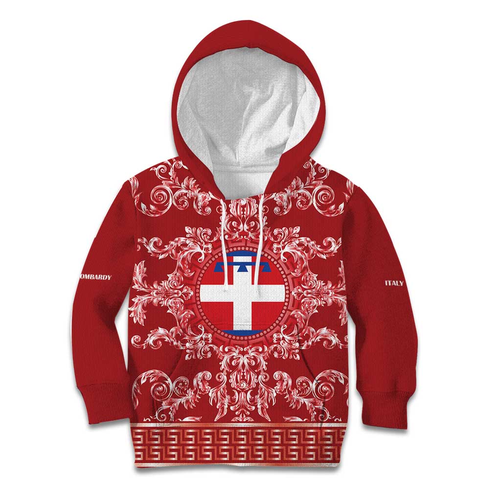 Personalized Italy Piedmont Kid Hoodie Baroque Motif