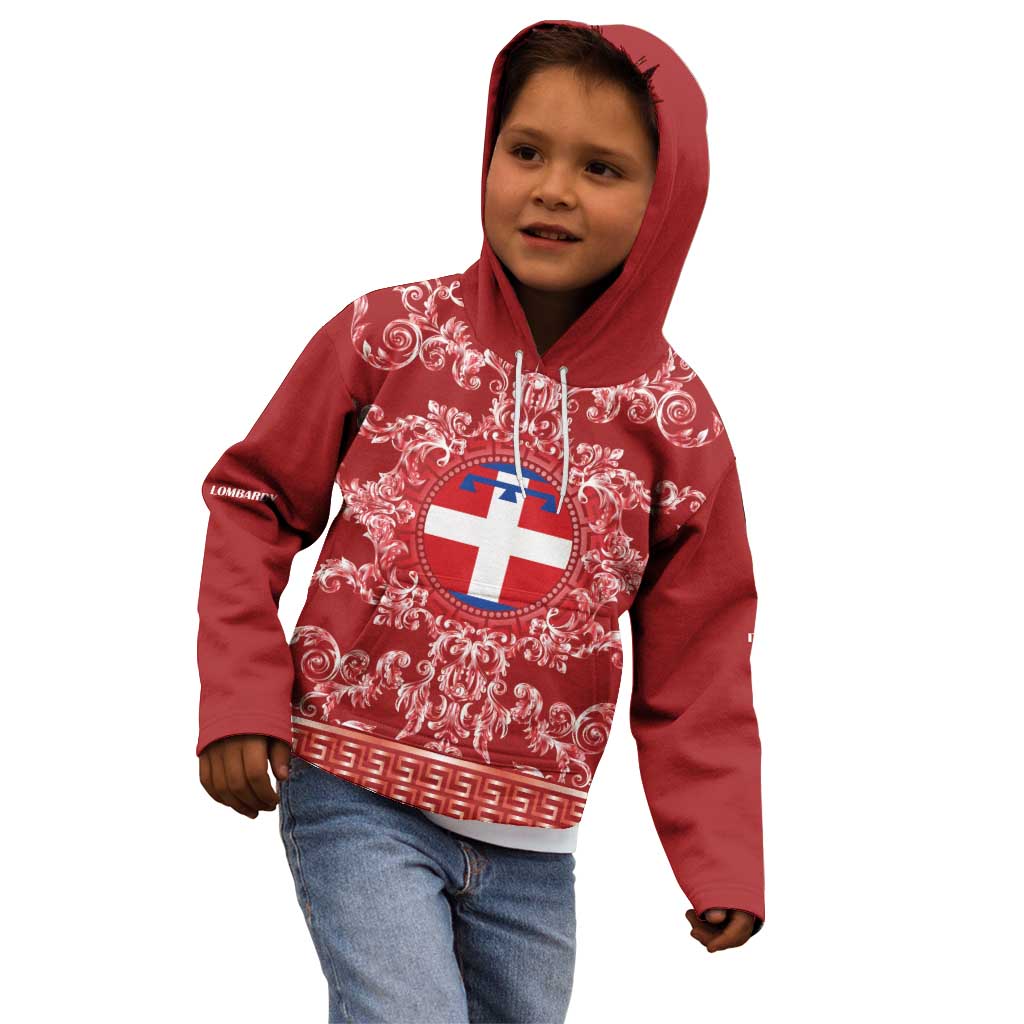 Personalized Italy Piedmont Kid Hoodie Baroque Motif