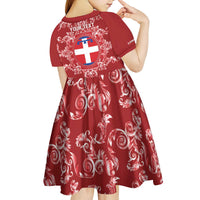 Personalized Italy Piedmont Kid Short Sleeve Dress Baroque Motif