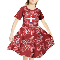 Personalized Italy Piedmont Kid Short Sleeve Dress Baroque Motif