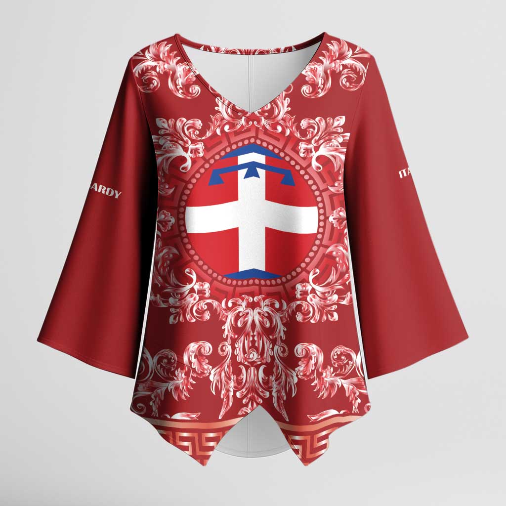 Personalized Italy Piedmont Kimono Sleeve Blouse Baroque Motif