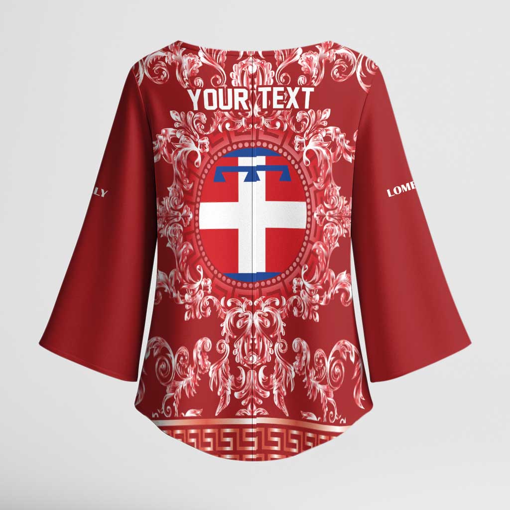 Personalized Italy Piedmont Kimono Sleeve Blouse Baroque Motif