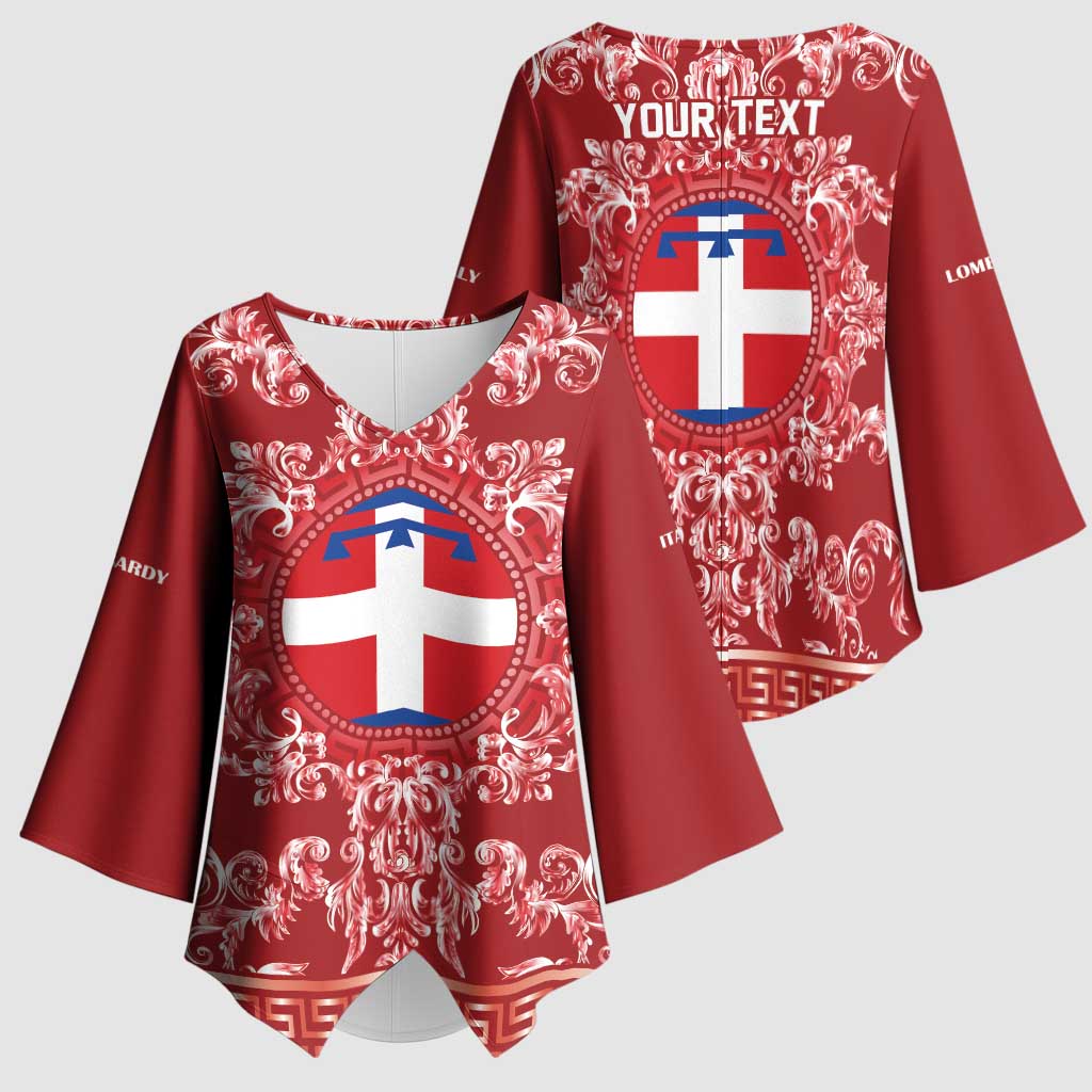 Personalized Italy Piedmont Kimono Sleeve Blouse Baroque Motif
