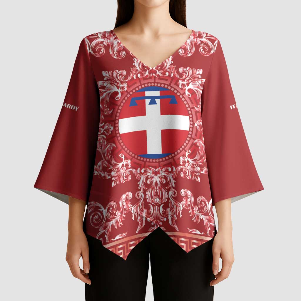 Personalized Italy Piedmont Kimono Sleeve Blouse Baroque Motif