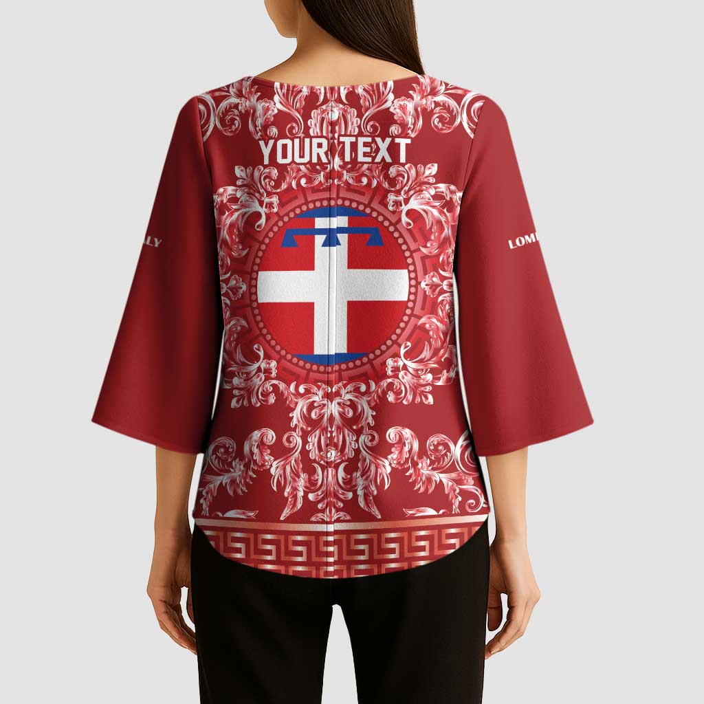 Personalized Italy Piedmont Kimono Sleeve Blouse Baroque Motif