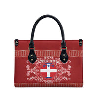 Personalized Italy Piedmont Leather Bag Baroque Motif