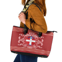 Personalized Italy Piedmont Leather Tote Bag Baroque Motif