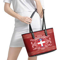 Personalized Italy Piedmont Leather Tote Bag Baroque Motif
