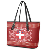 Personalized Italy Piedmont Leather Tote Bag Baroque Motif