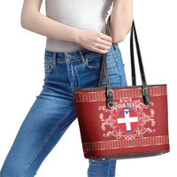 Personalized Italy Piedmont Leather Tote Bag Baroque Motif