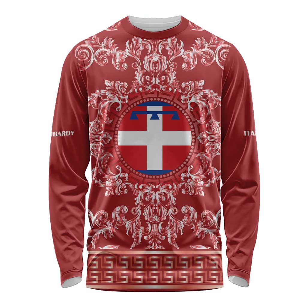 Personalized Italy Piedmont Long Sleeve Shirt Baroque Motif