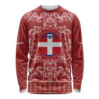 Personalized Italy Piedmont Long Sleeve Shirt Baroque Motif