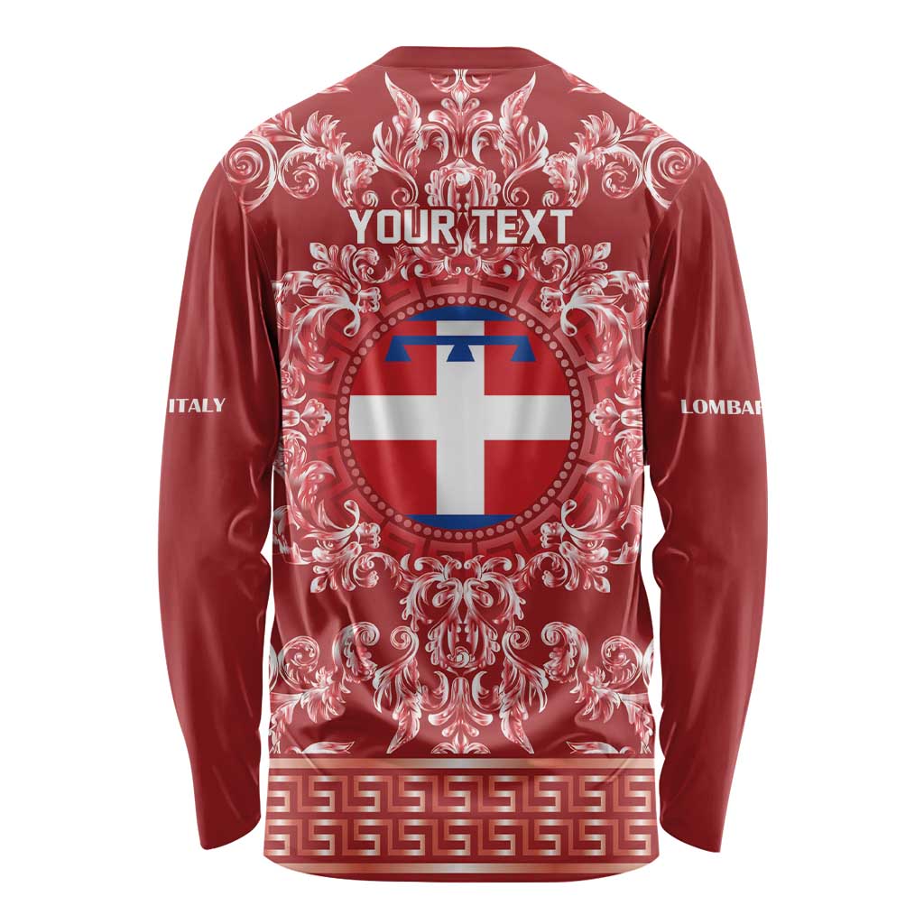 Personalized Italy Piedmont Long Sleeve Shirt Baroque Motif